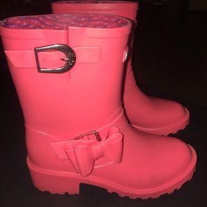 Juicy Couture Pink Bow Rain Boots